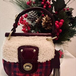 Rare Coach Willis Tartan Plaid Shearling bag